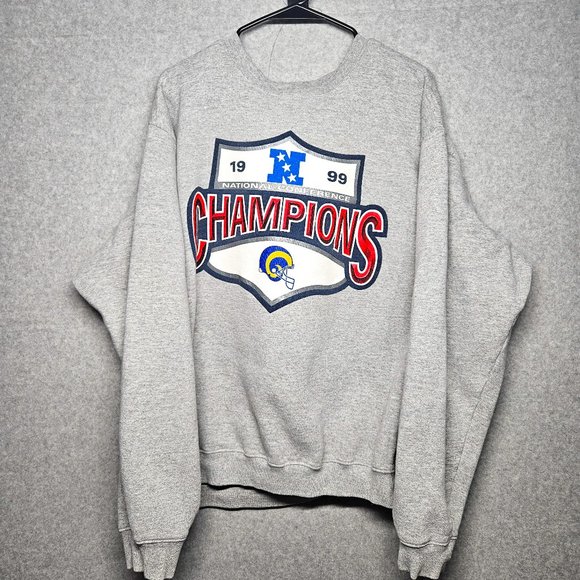 NFL Rams NFC Championship Sweatshirt 1999 Vintage Mens Large - Picture 1 of 9